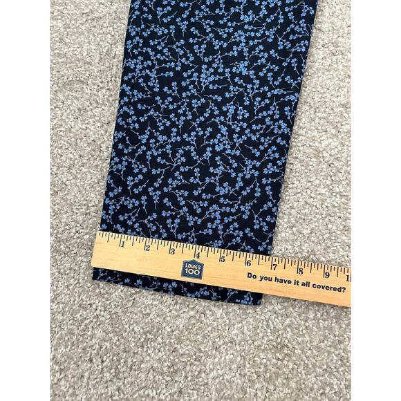J. Jill Comfort Stretch Pull On Pant Elastic Waist Blue Floral Size 12 Petite - Picture 10 of 11